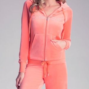 Bebe Pink Bedazzled Zipper Sweatshirt Top